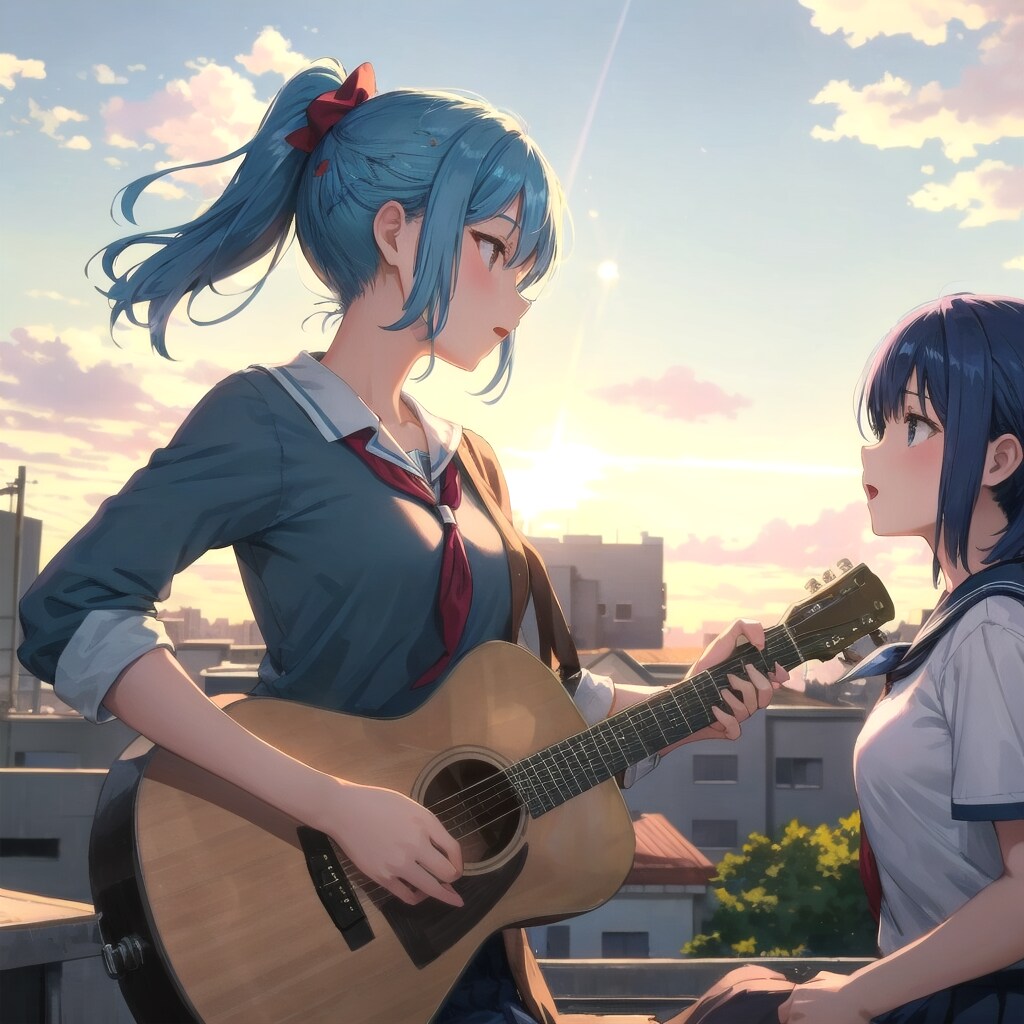 放課後の屋上セッション