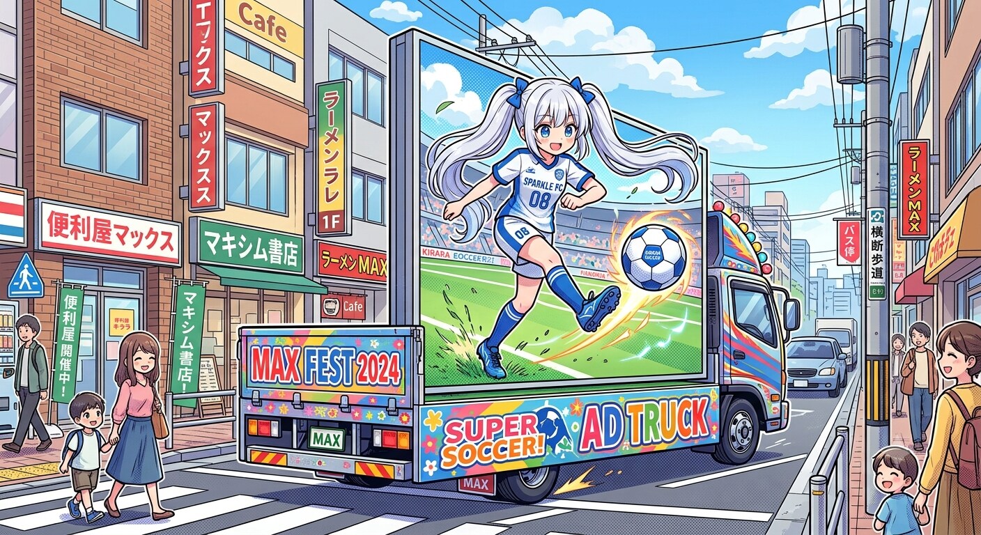 サッカー少女の宣伝