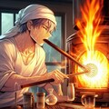 炎（を）使い（ガラス工芸品を作る男） 3枚目