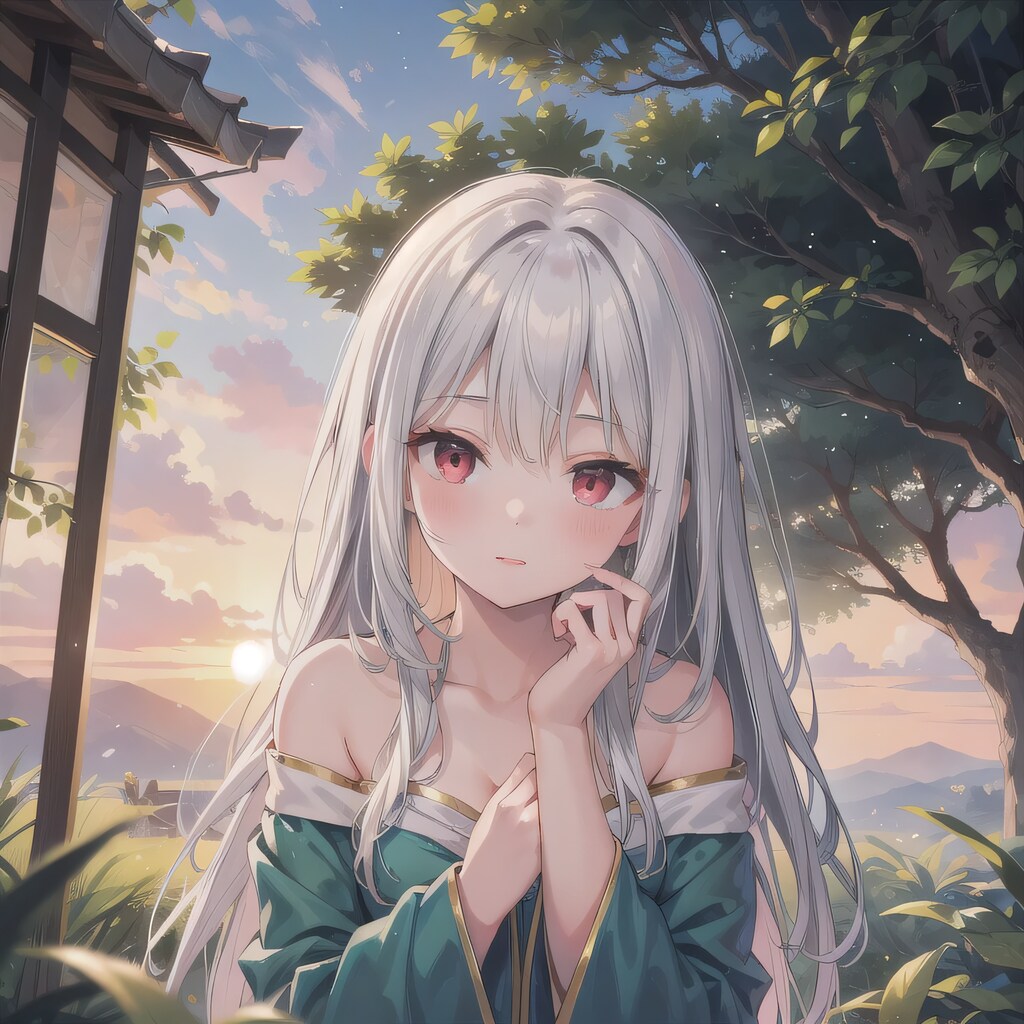 銀髪ロングでワンピースの少女２