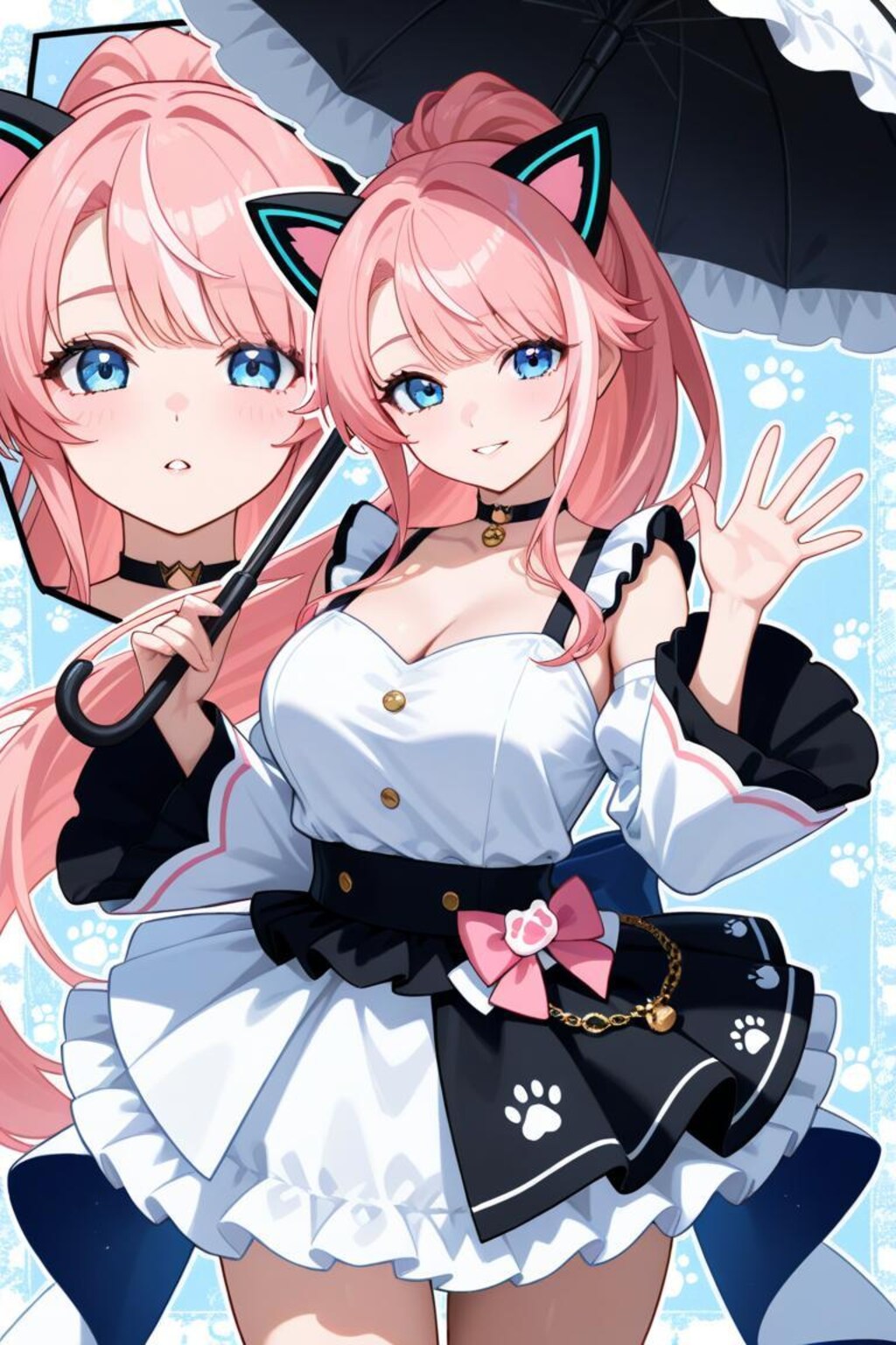 日傘のネコ耳アイドル