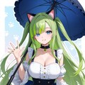日傘のネコ耳アイドル 2枚目