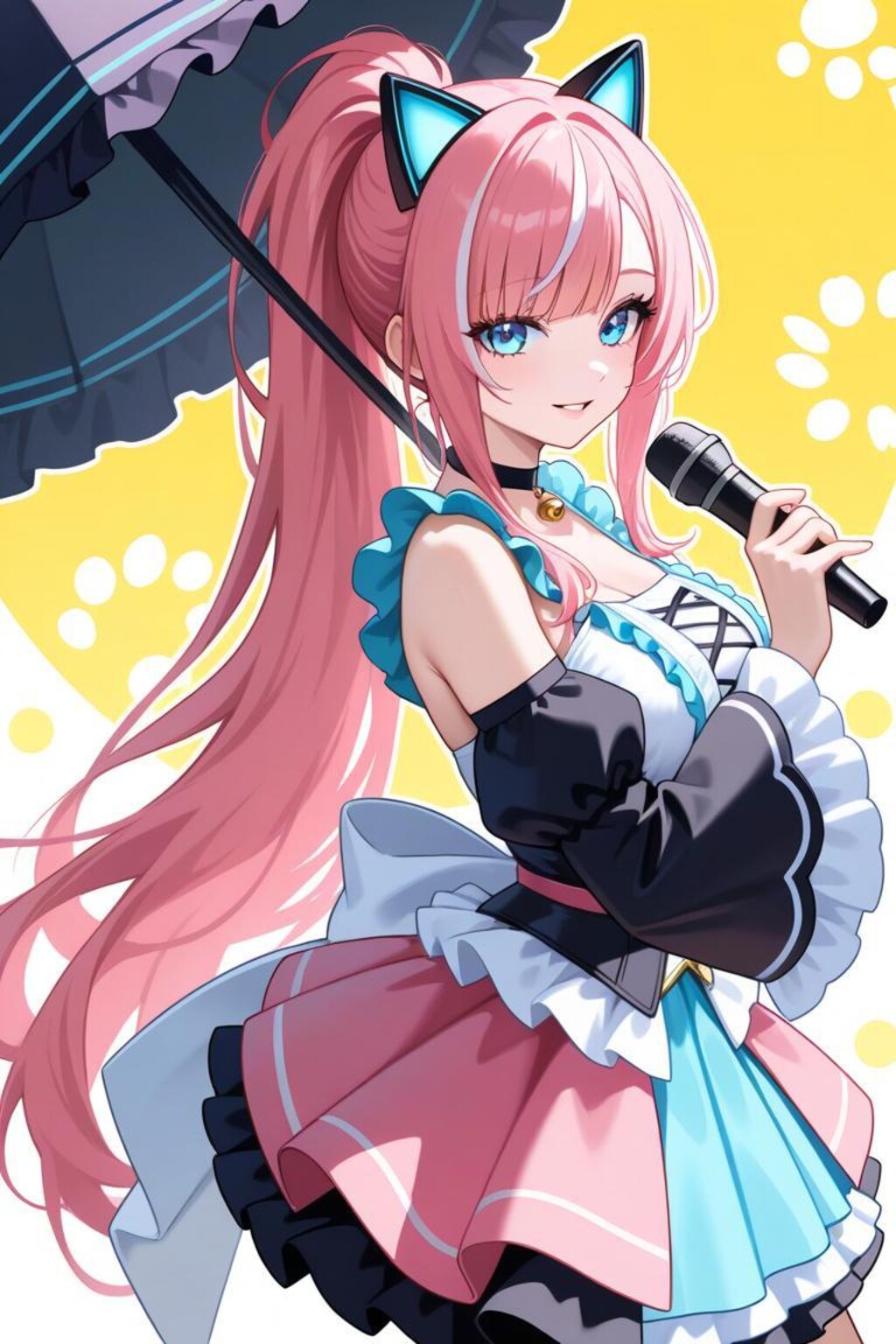 日傘のネコ耳アイドル