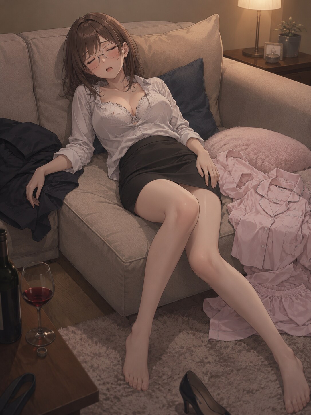 お疲れの若妻