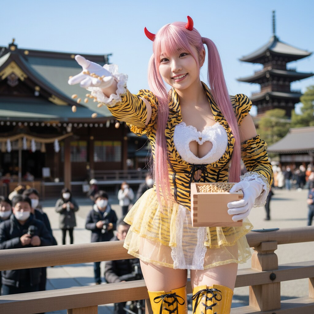 ももツイさん。節分。鬼。