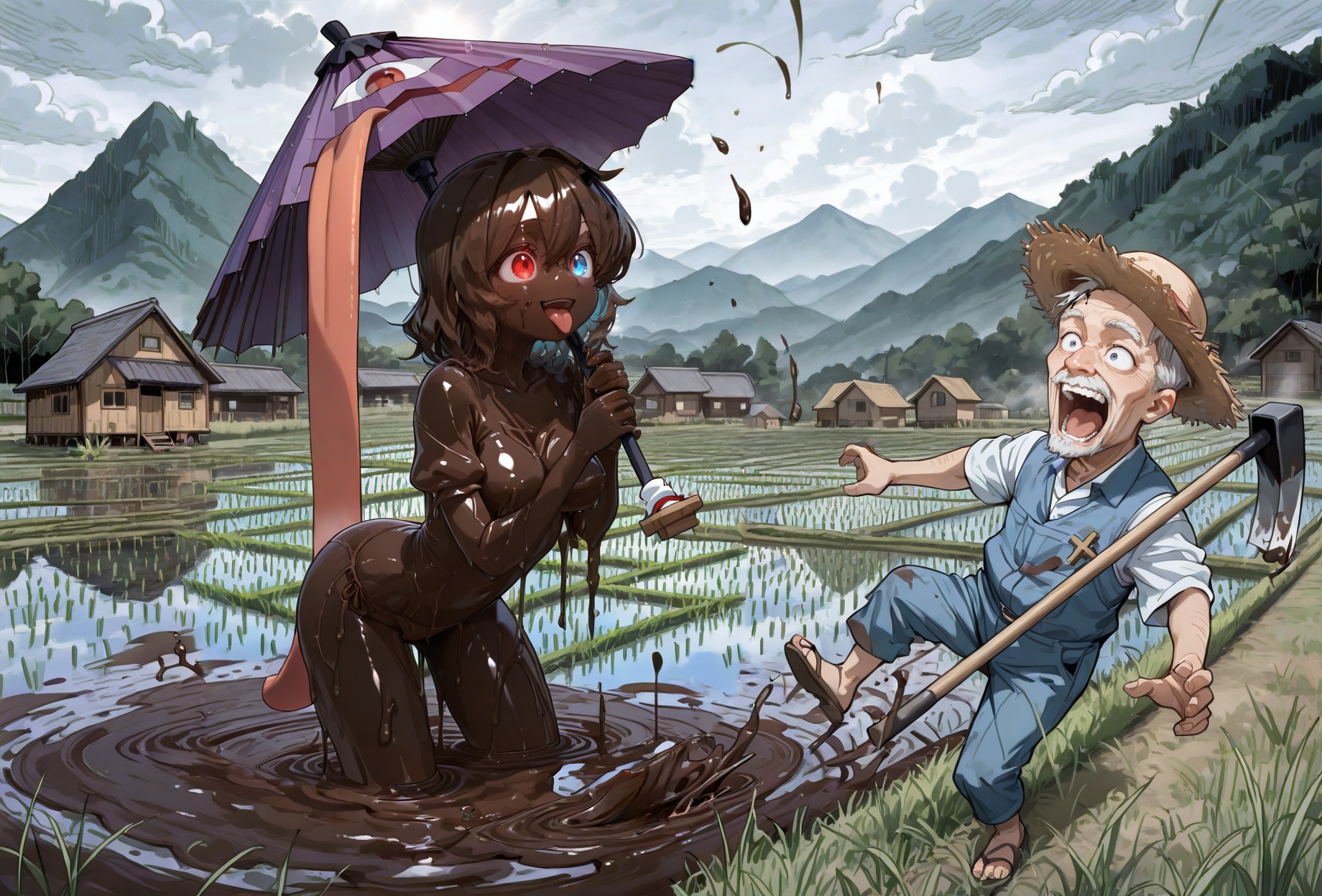 ちょこれーと事変・そのに・田んぼ | の人気AIイラスト・グラビア