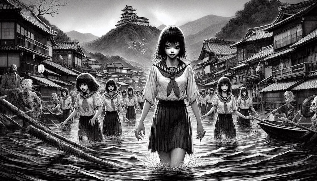 創作怪談・・海から川を登って帰ってくる水難事故の女学生の霊