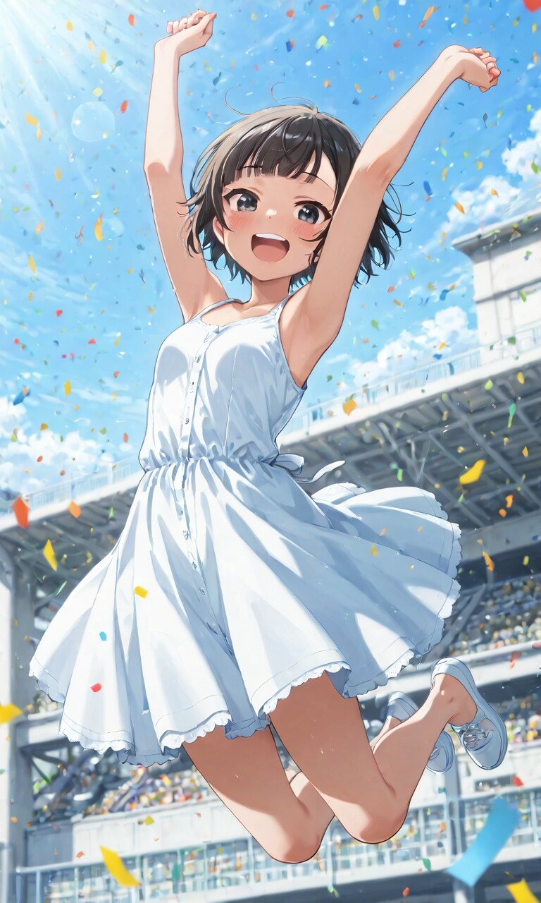 メグさん歓喜のジャンプ | の人気AIイラスト・グラビア