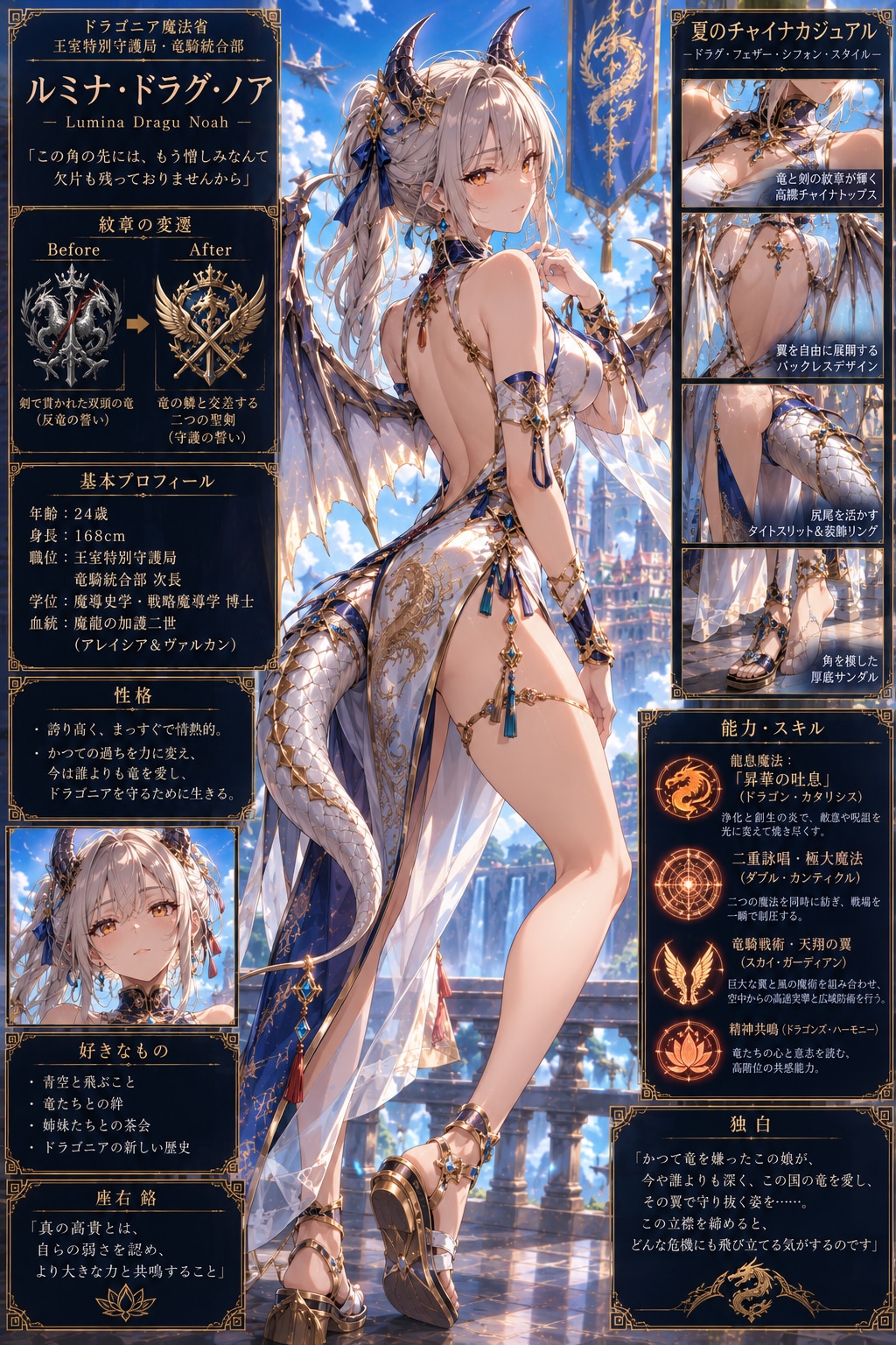 🐉【夏コーデ】ルミナ・ドラグ・ノア（旧：反竜過激派令嬢）