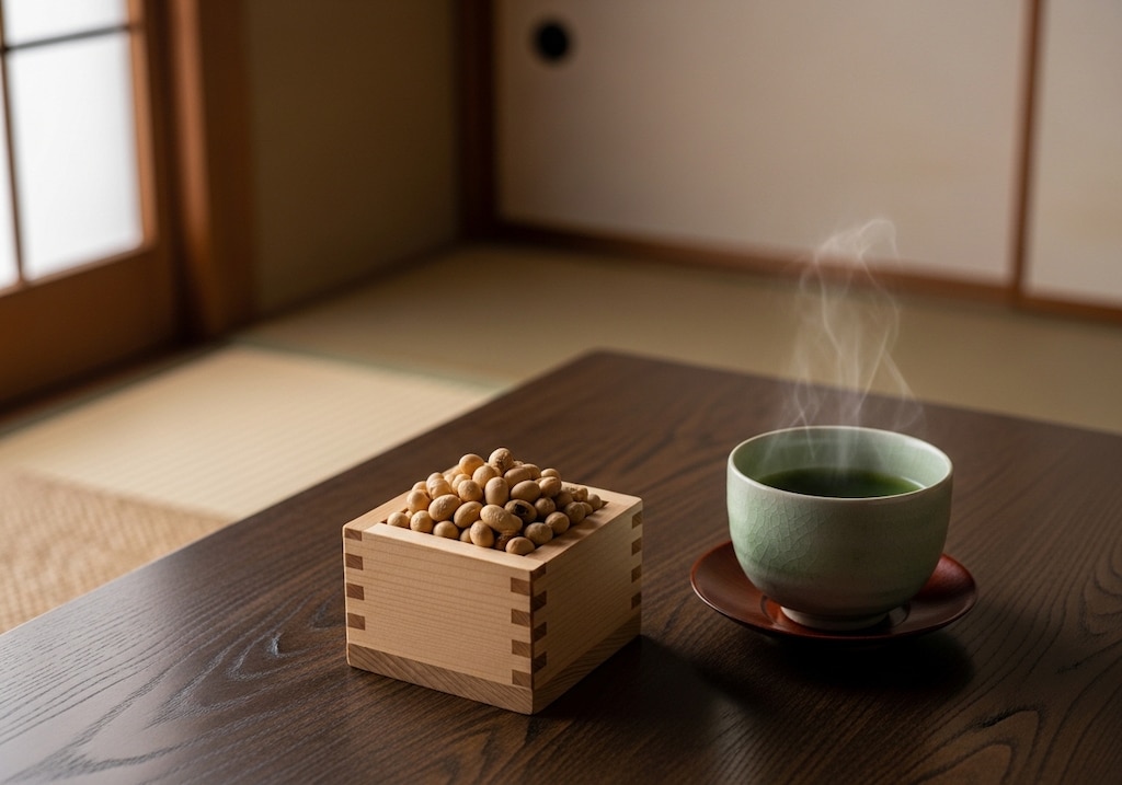 デザートの節分の豆