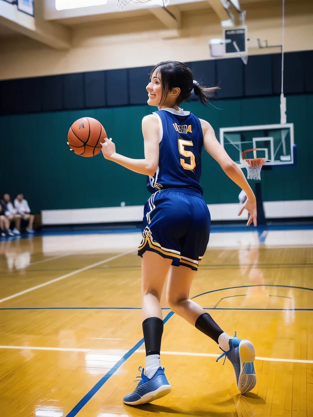黒髪ロングでユニフォームの美女４０