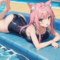 猫耳スク水少女 5枚目