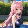 猫耳スク水少女 3枚目
