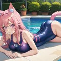 猫耳スク水少女 4枚目