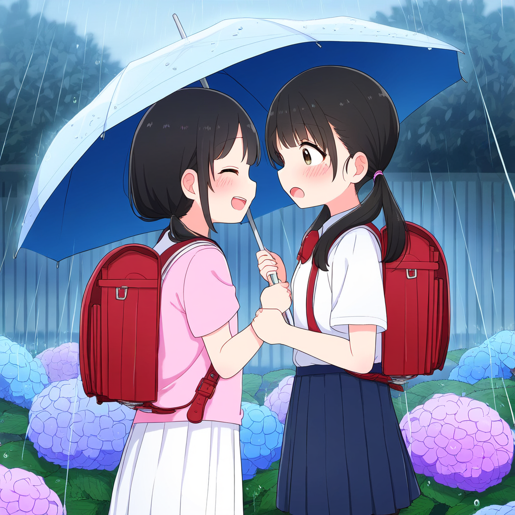 雨と少女たち | の人気AIイラスト・グラビア