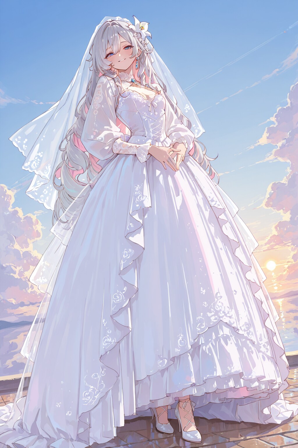 Suzuki in a wedding dress but itd Apricot