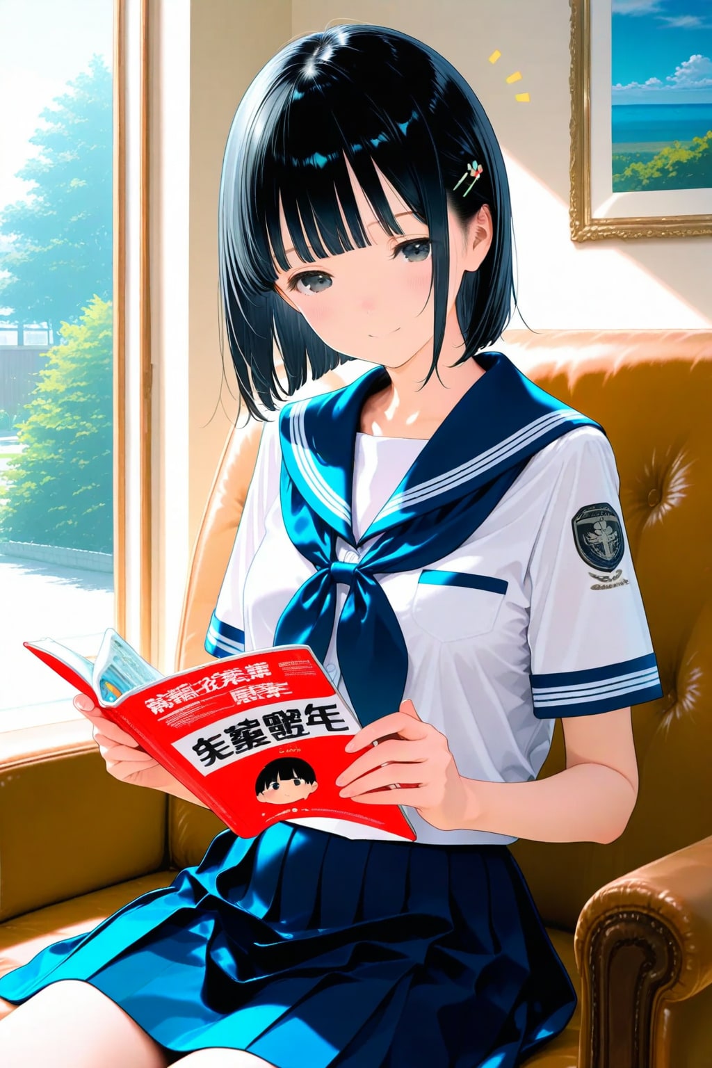 雑誌を読む妹ちゃん✨
