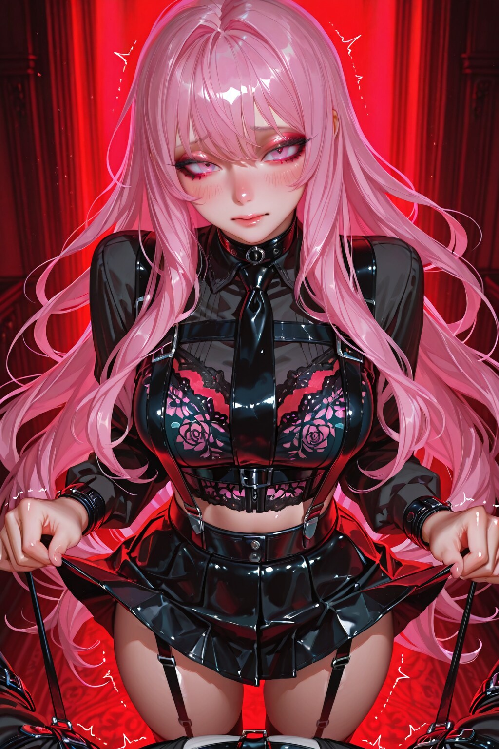 自らスカートをめくり上げるM子ちゃん