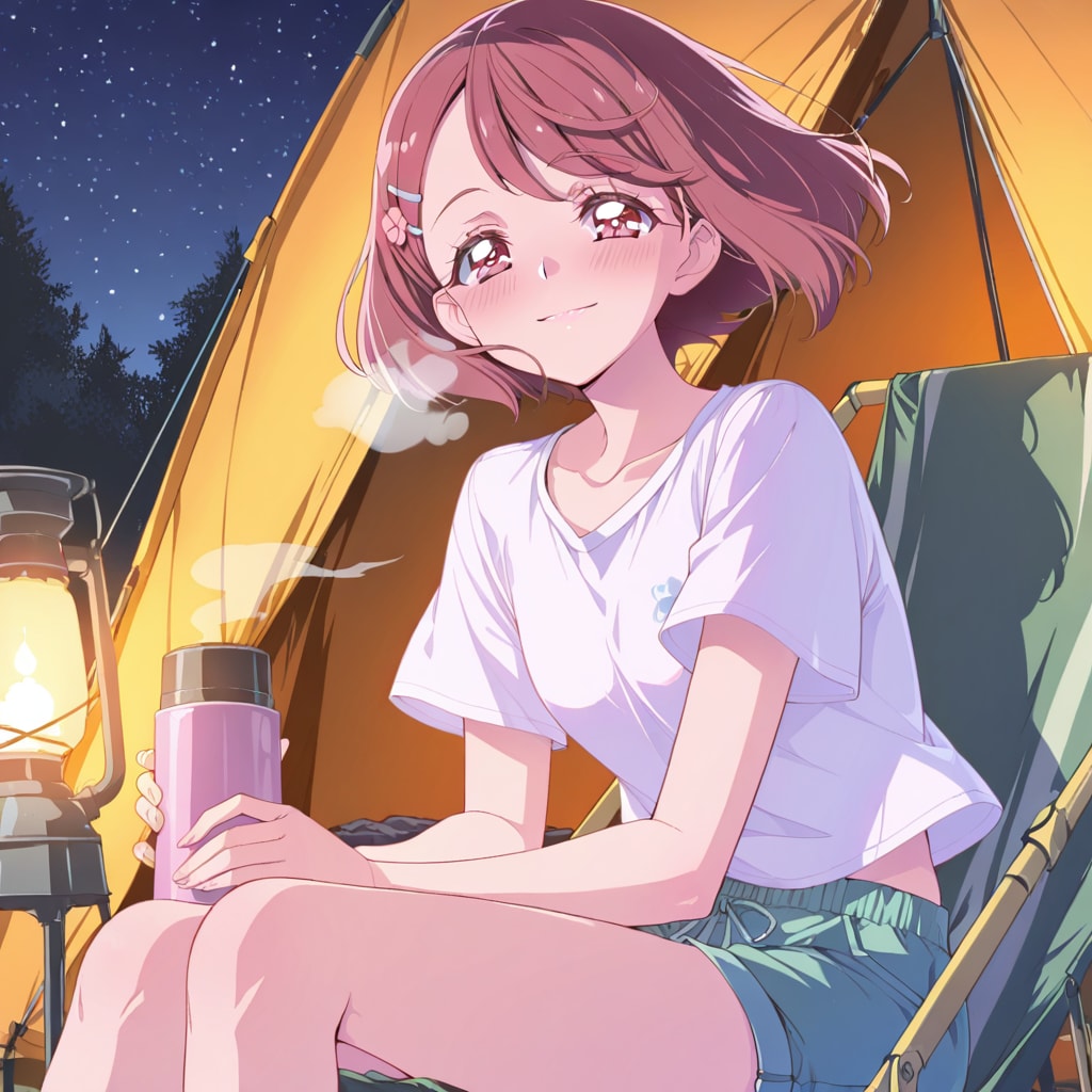 キャンプと星空とのどかちゃん