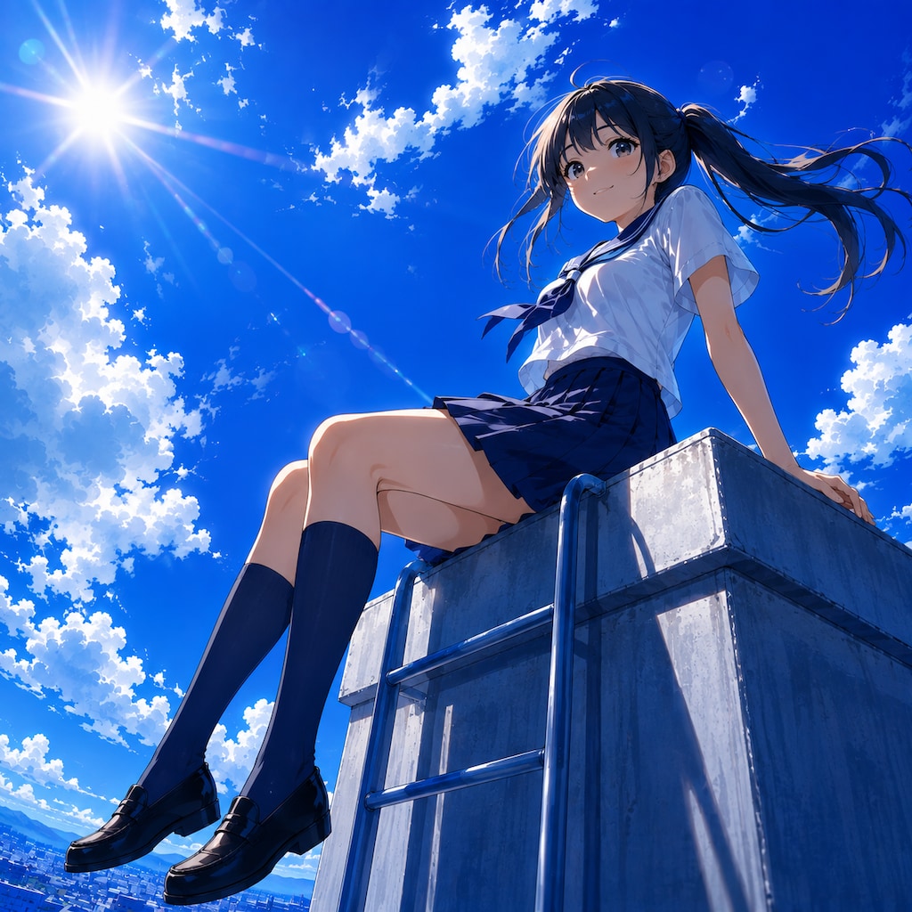 屋上の少女