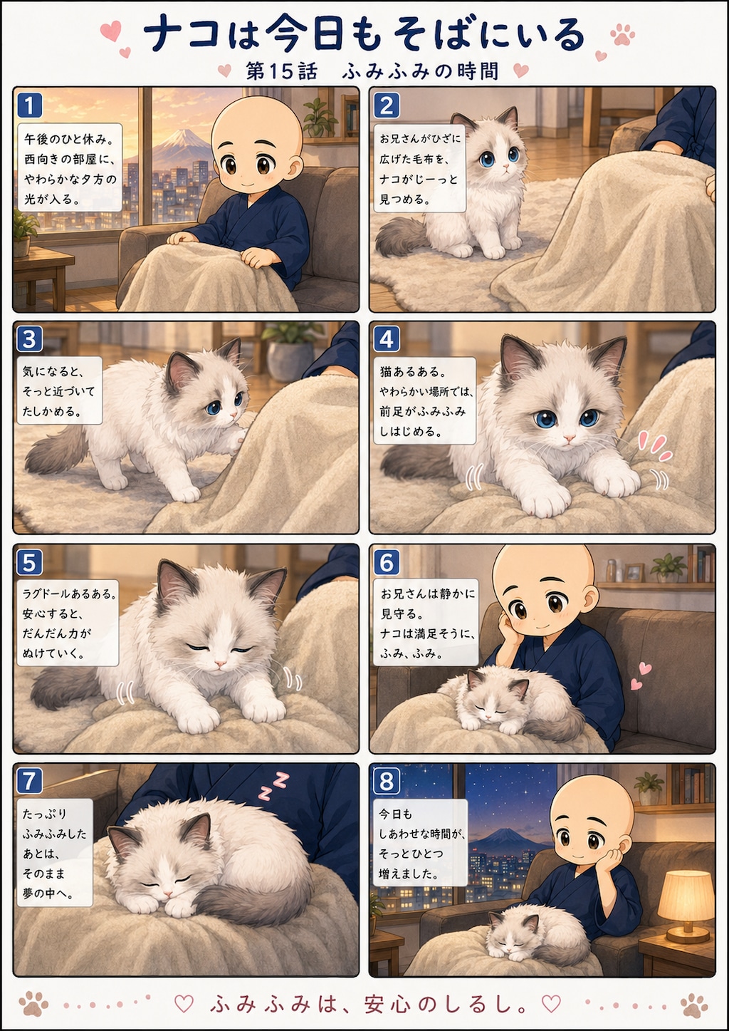 猫漫画コンテンツ6シリーズ  猫漫画6シリーズを投稿しています。  サイベリアンのクィーン 雨の日の、小さな探検。  ちびキャラ ベビークイーン 今日のベッドメイキングはボクがする！  クイーンと無職