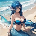 爆乳人魚ちゃんと砂浜で 3枚目