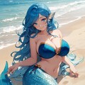爆乳人魚ちゃんと砂浜で 2枚目