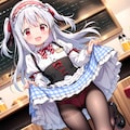 白ニーハイ×ウエイトレスR15 4枚目