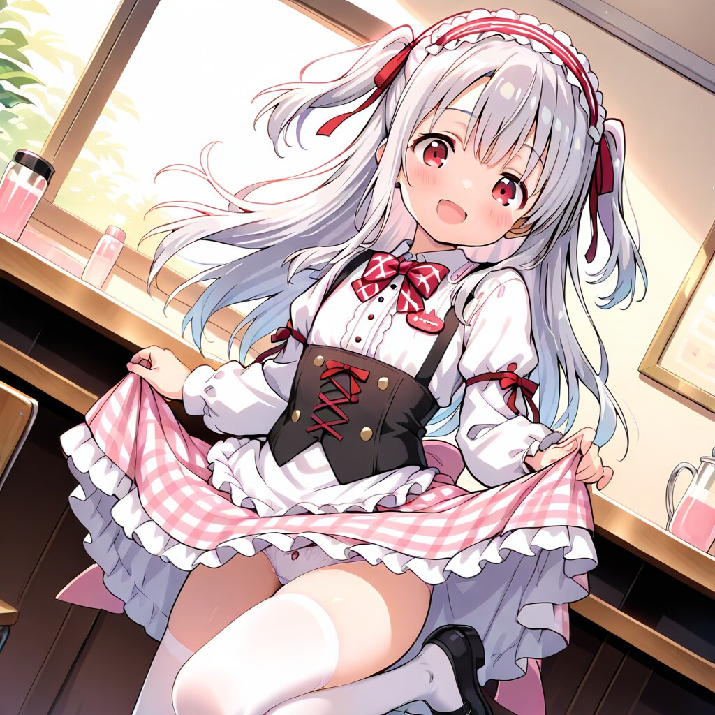 白ニーハイ×ウエイトレスR15