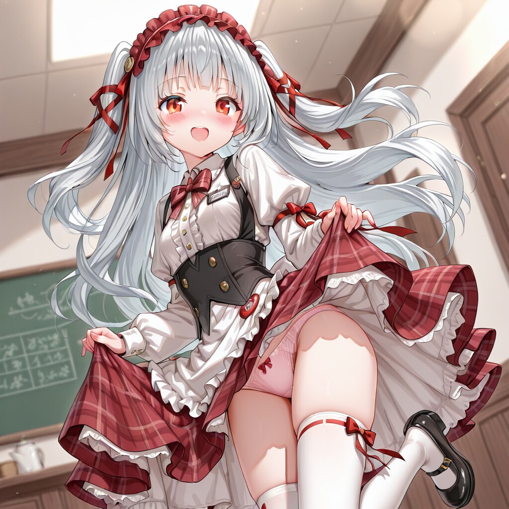 白ニーハイ×ウエイトレスR15