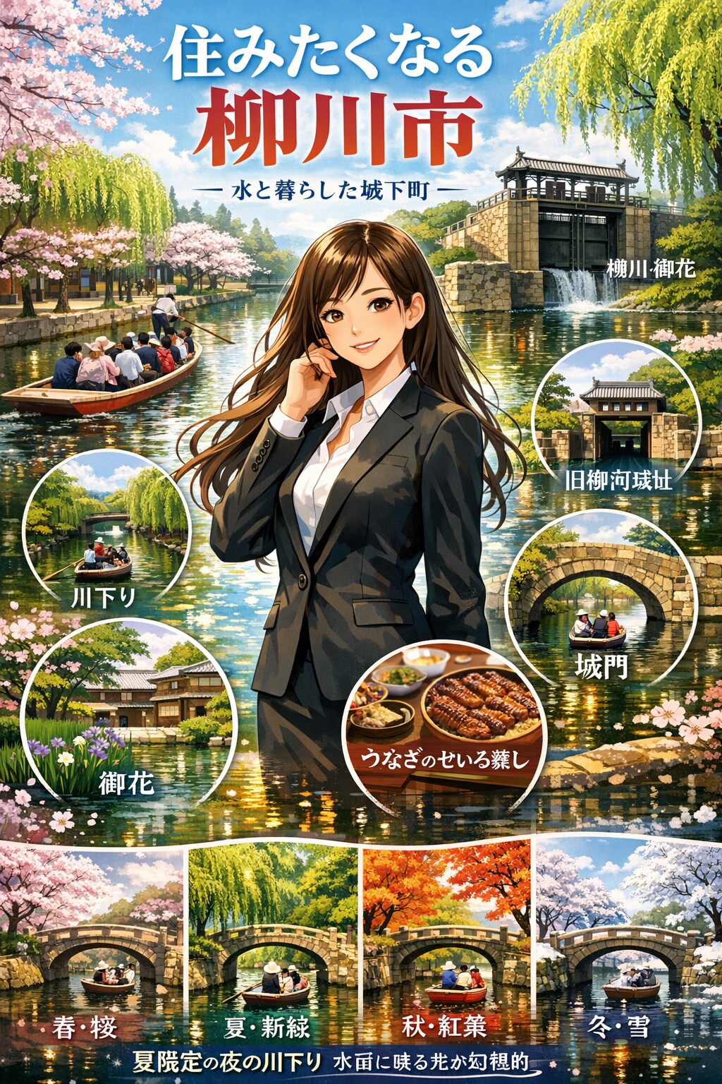 柳川市、水の都