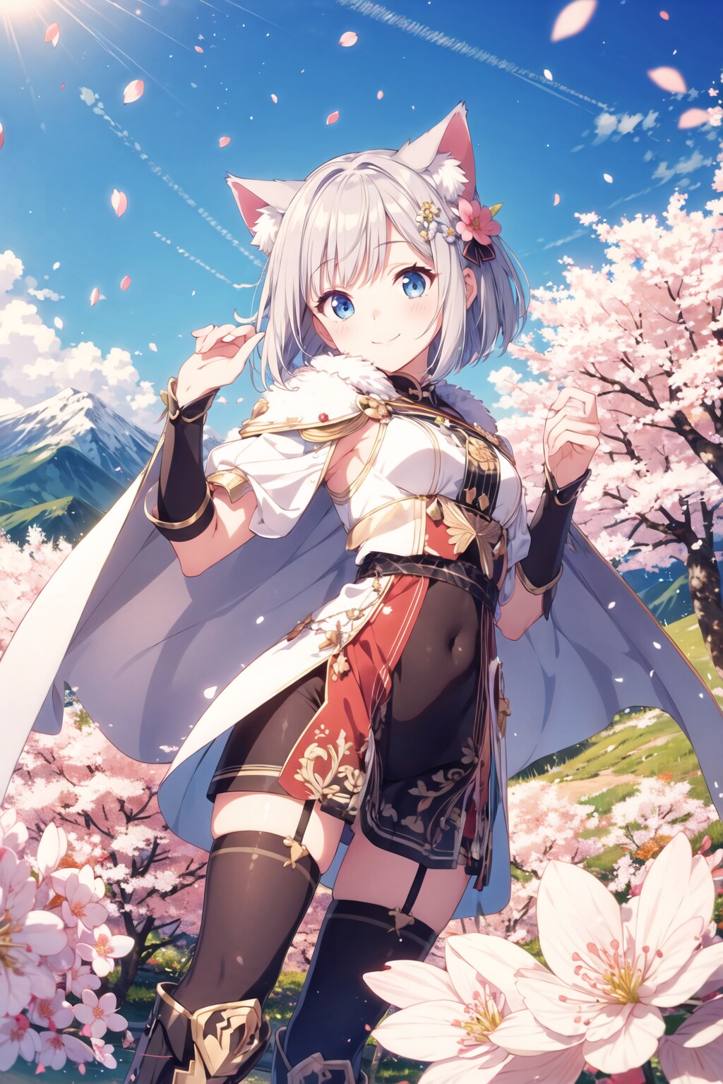 桜とねこみみナイト
