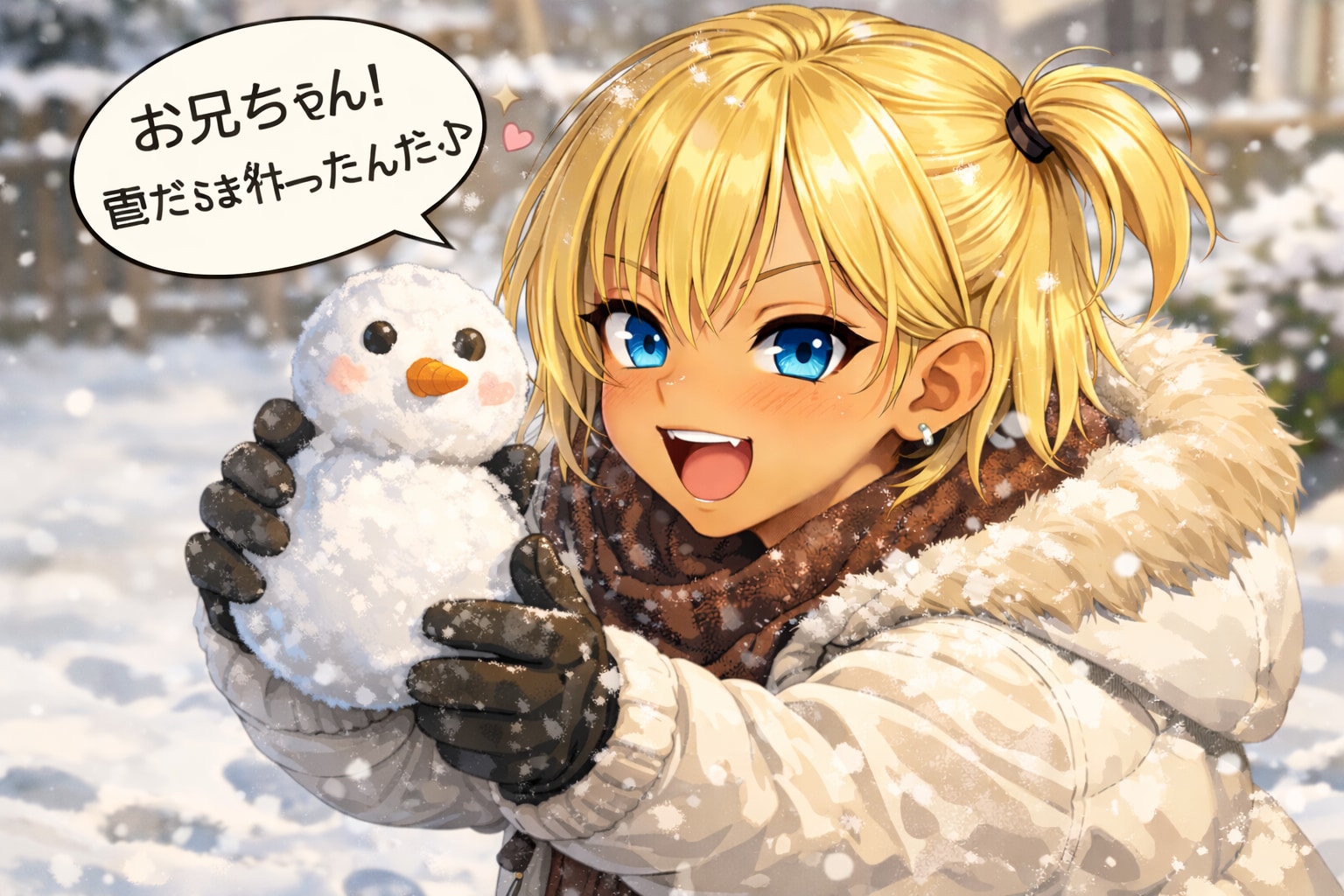 雪だるまと小悪魔妹 | の人気AIイラスト・グラビア