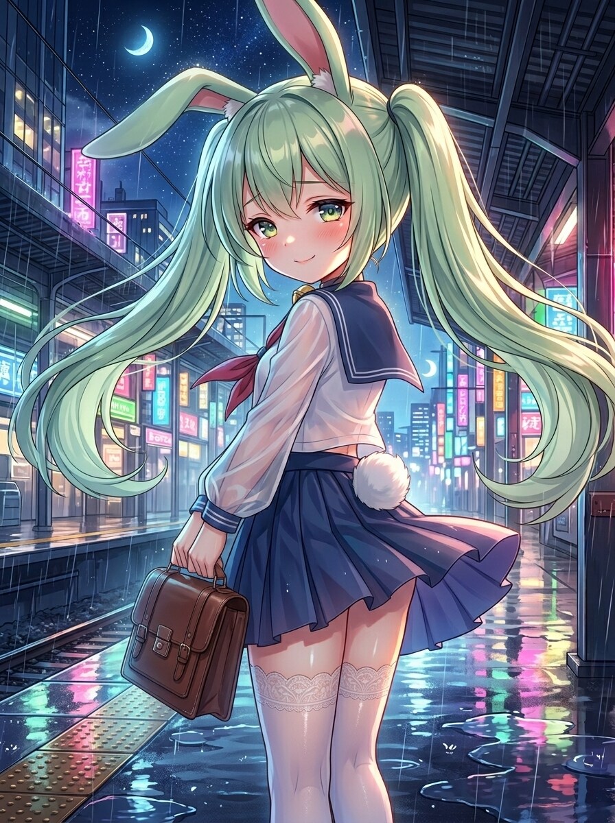 みどツイぴょん。雨