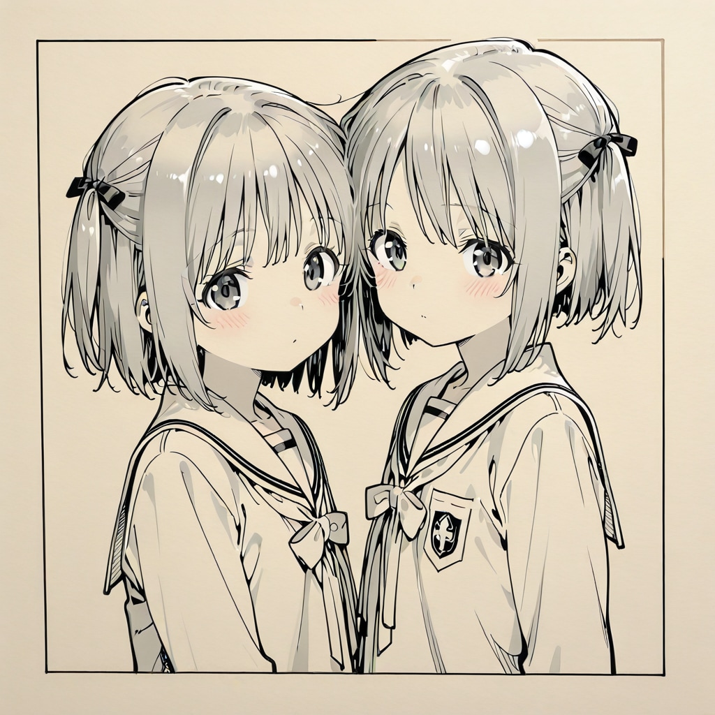 下書きの女の子