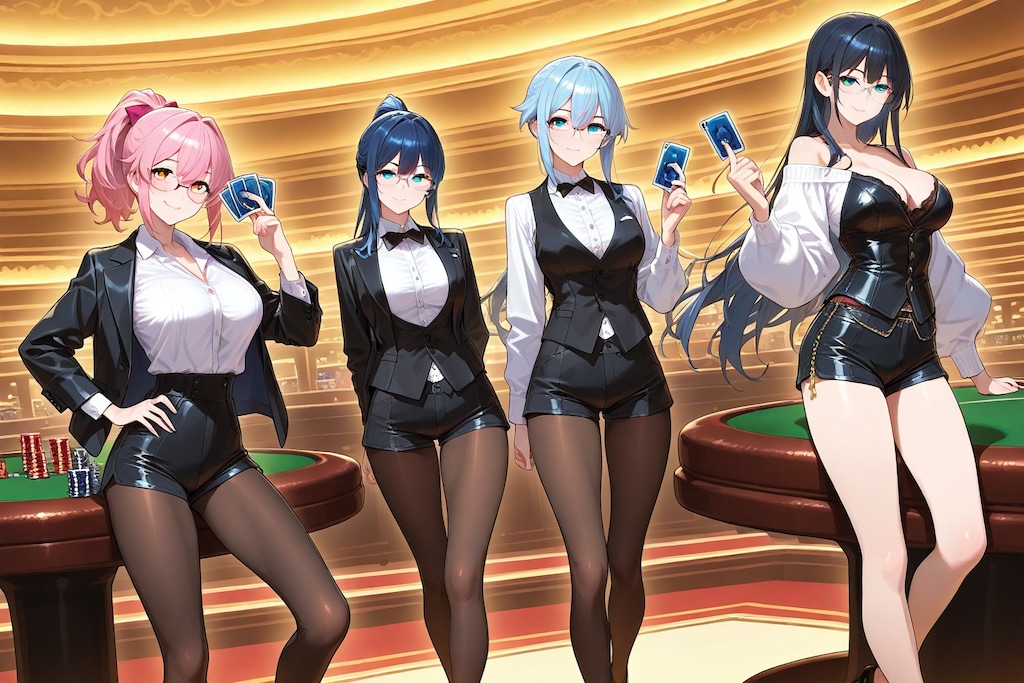 ディーラー4人を相手に勝負を
