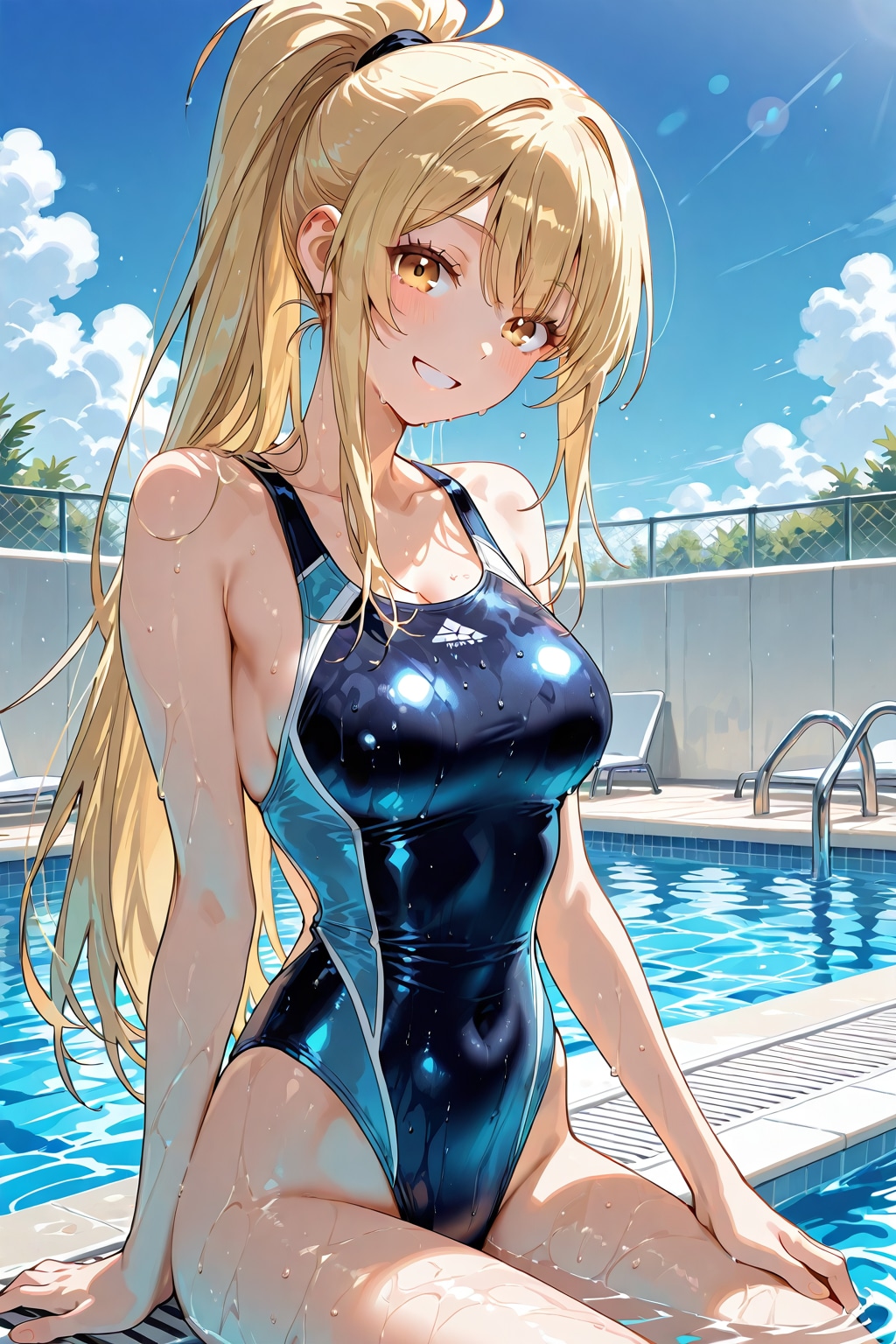 青のスイムスーツ