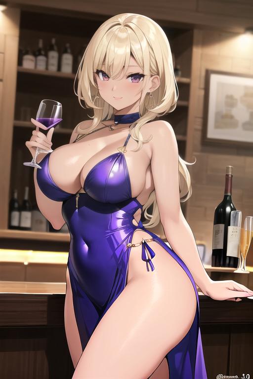 紫ドレスのお姉さん