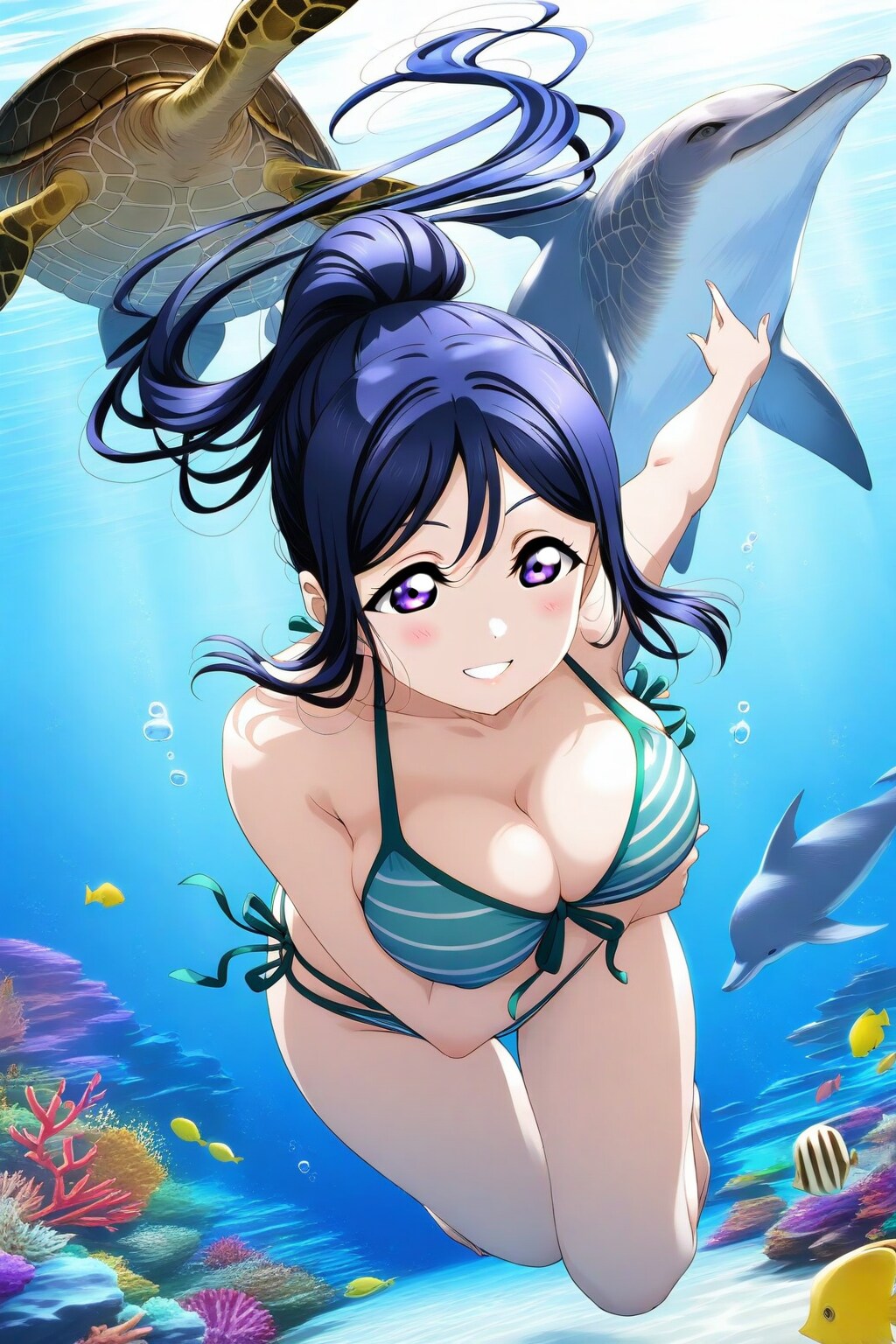 深海に泳ぐ果南の海物語👙🌊🐬🐢🐠🪸❤️