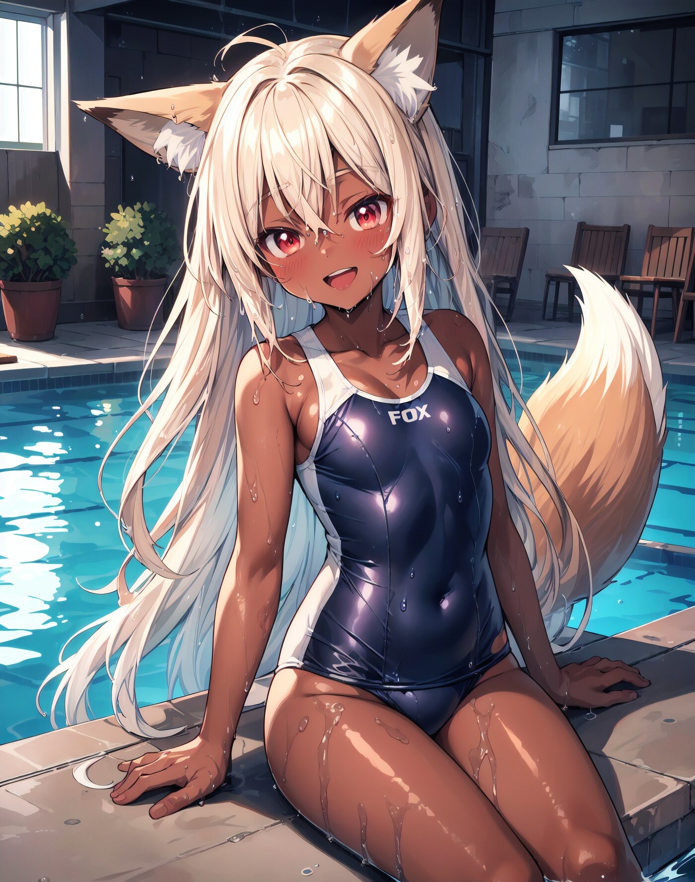 スクール水着狐娘