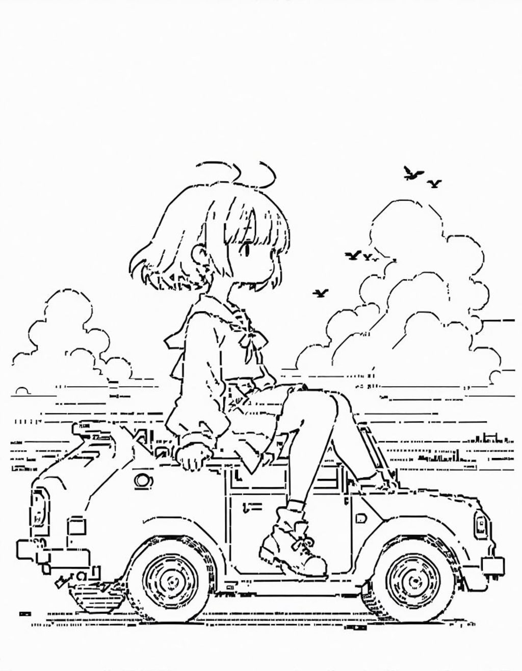 ASCIIアート風おんなのこ
