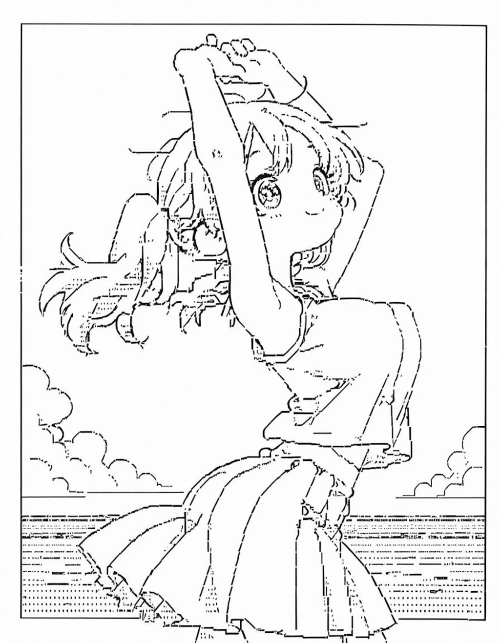 ASCIIアート風おんなのこ
