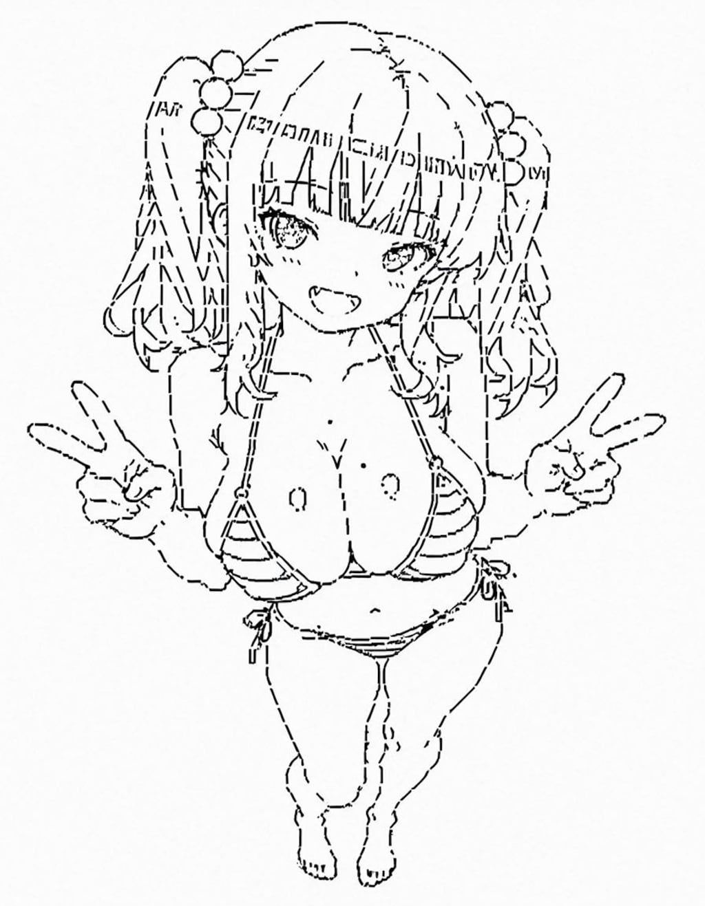 ASCIIアート風おんなのこ
