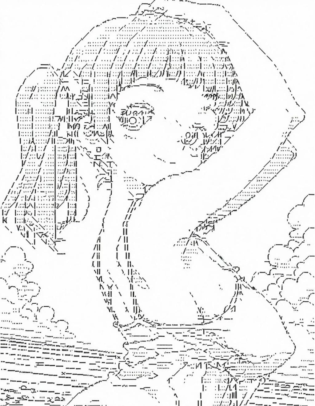 ASCIIアート風おんなのこ