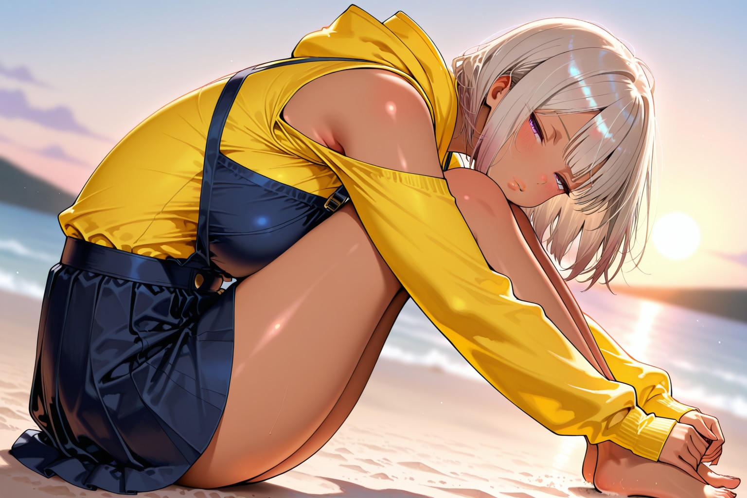 海岸でのギャル（成功）体型は失敗 | の人気AIイラスト・グラビア