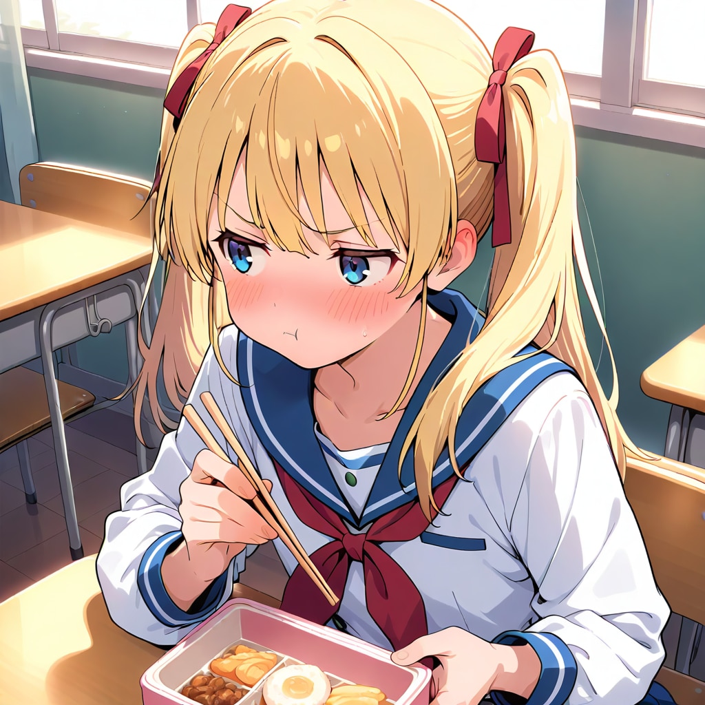 ……っ。『あーん』なんてしないわよ！ 自分で食べなさいよバカ！ | の人気AIイラスト・グラビア