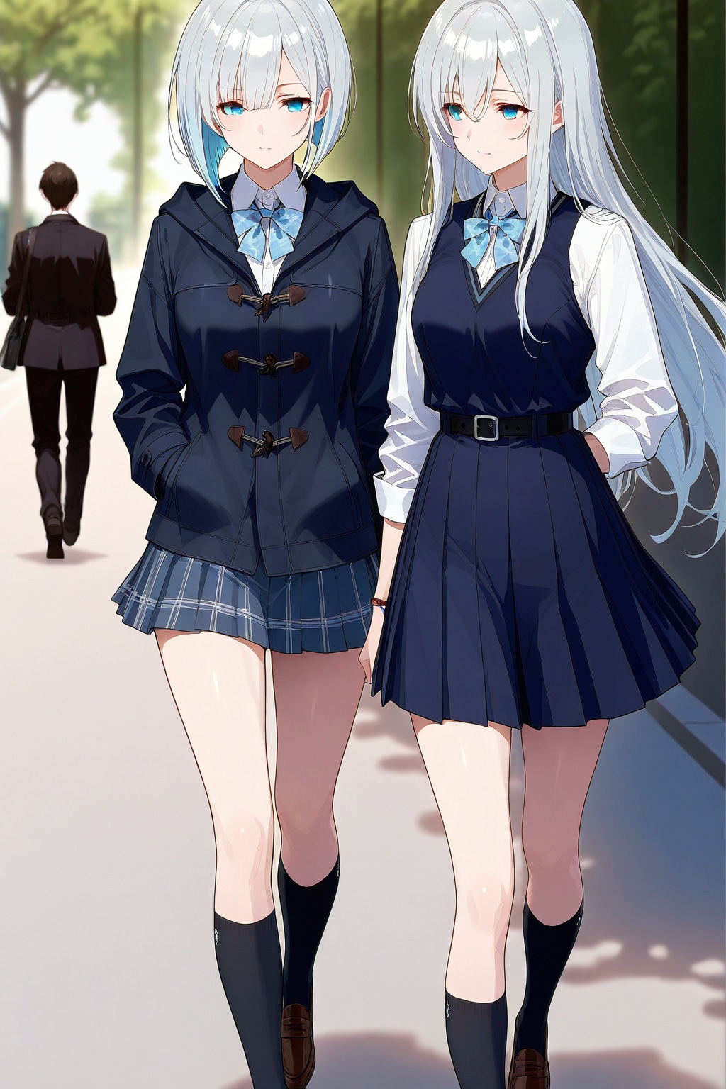 銀髪ロングとボブの姉妹２