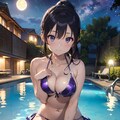 ナイトプールの水着娘5 6枚目