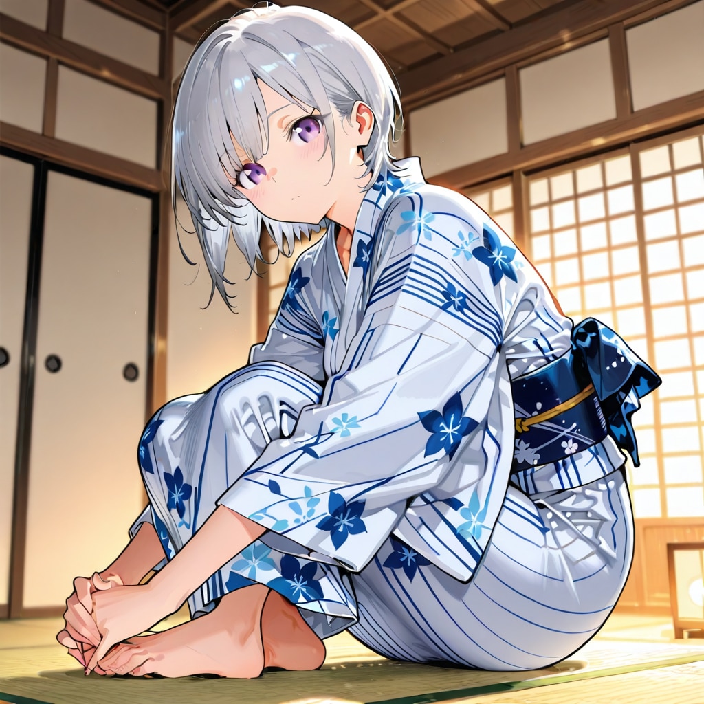 (1156)銀髪ちゃん浴衣