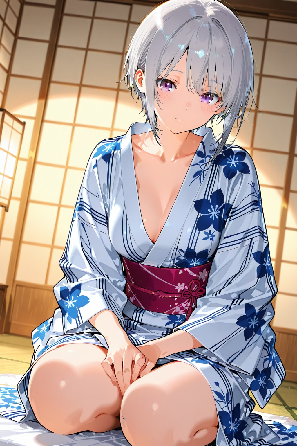 (1156)銀髪ちゃん浴衣